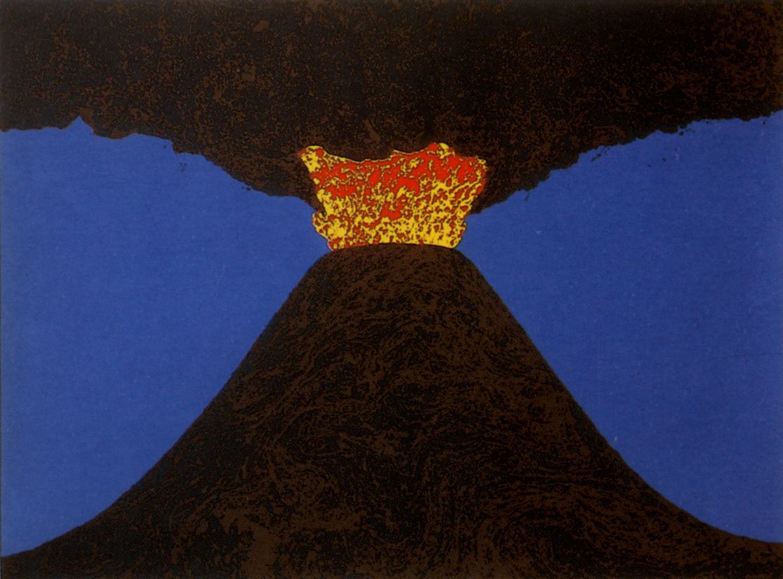 Screen printing - Ten: the volcano (1972) - Enzo Mari - Danese Milano