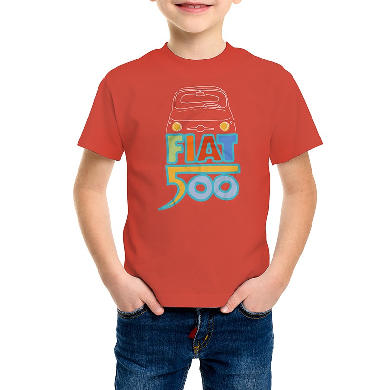 T-shirt Fiat 500 da bimbo rossa - logo - That's Italia