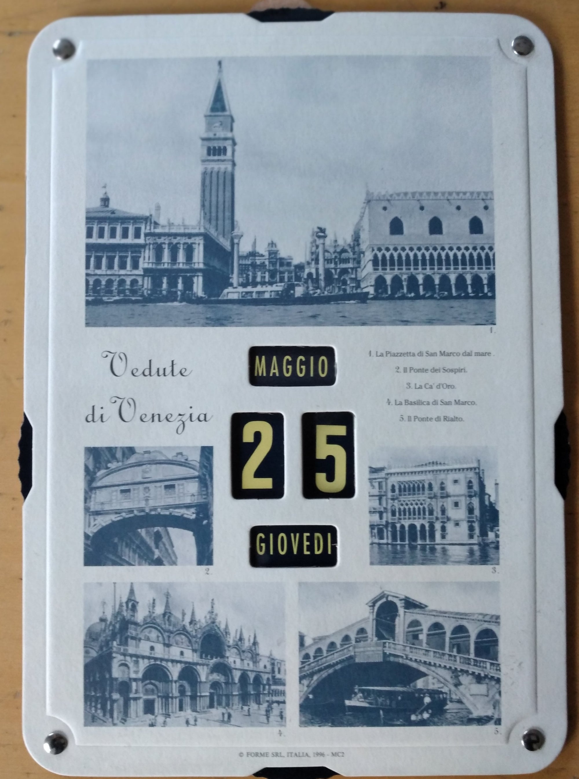 Calendario perpetuo Mini That's Italia - VEDUTE DI VENEZIA