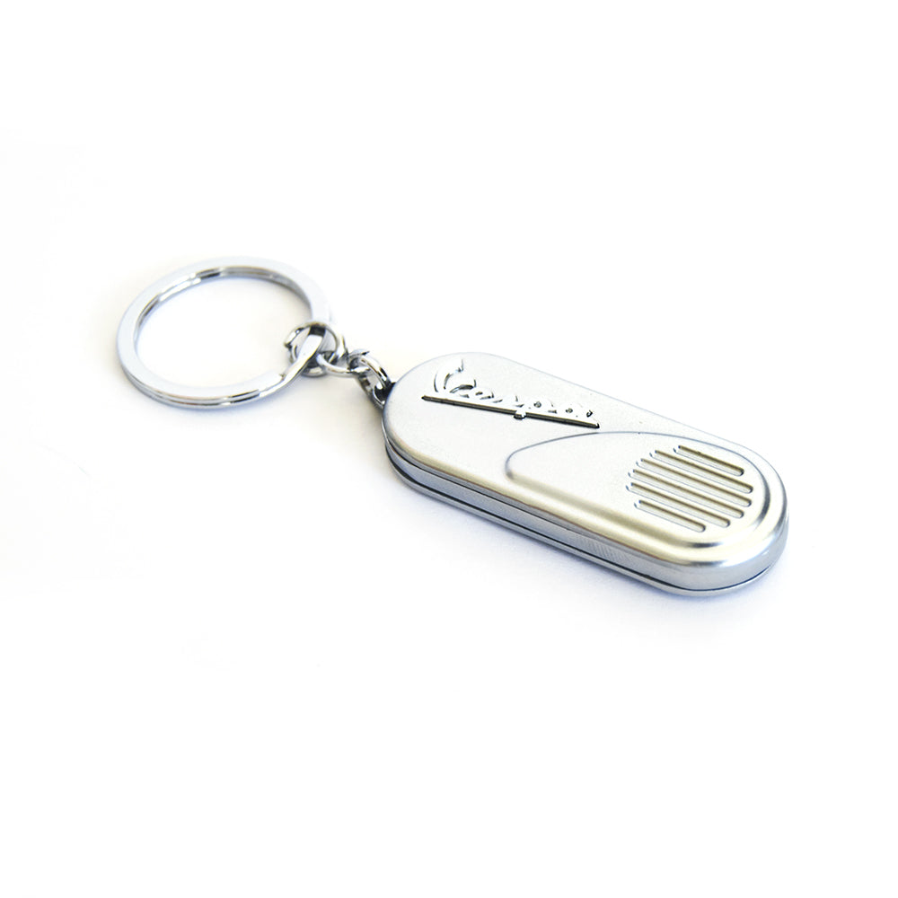 Vespa shield keychain with led - white